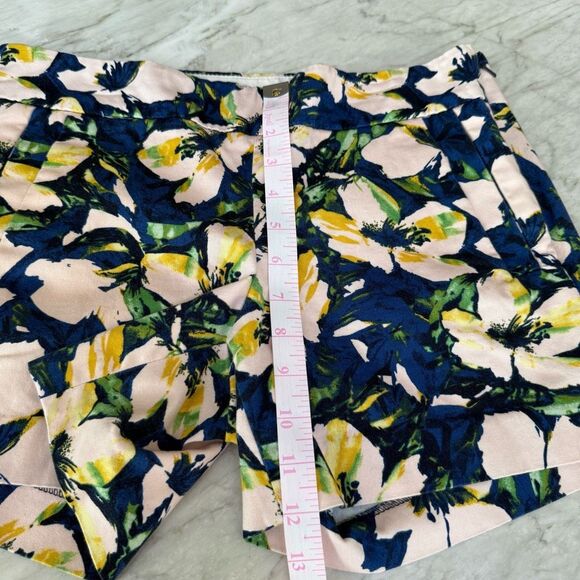 J. Crew Cotton Stretch Shorts Womens Blue Yellow Green Floral Chino size 4 - Picture 6 of 6
